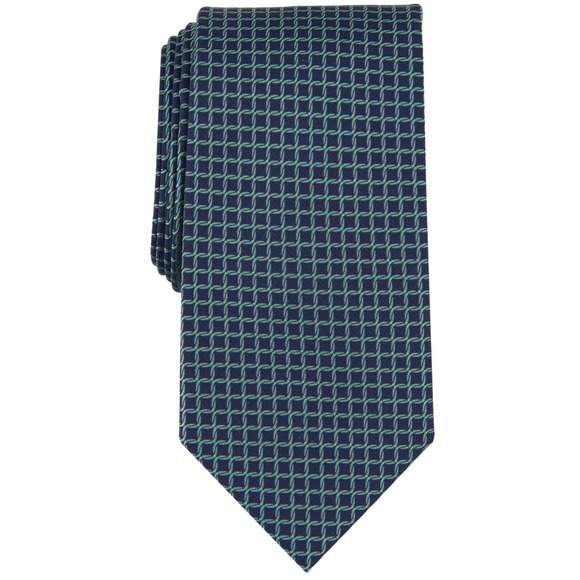 Michael Kors Men Linked Check Tie Green - Picture 1 of 1